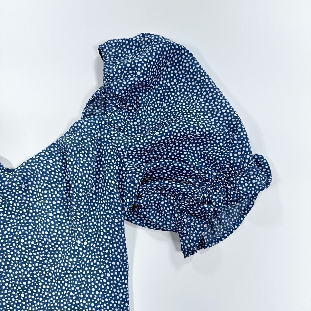 Abercrombie and fitch blue floral puff sleeve crop top XS - Picture 3 of 9